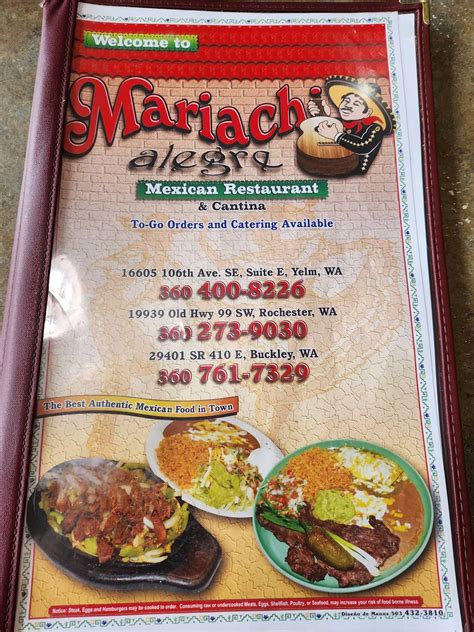 Mariachi alegre rochester menu  Maria Mariaa